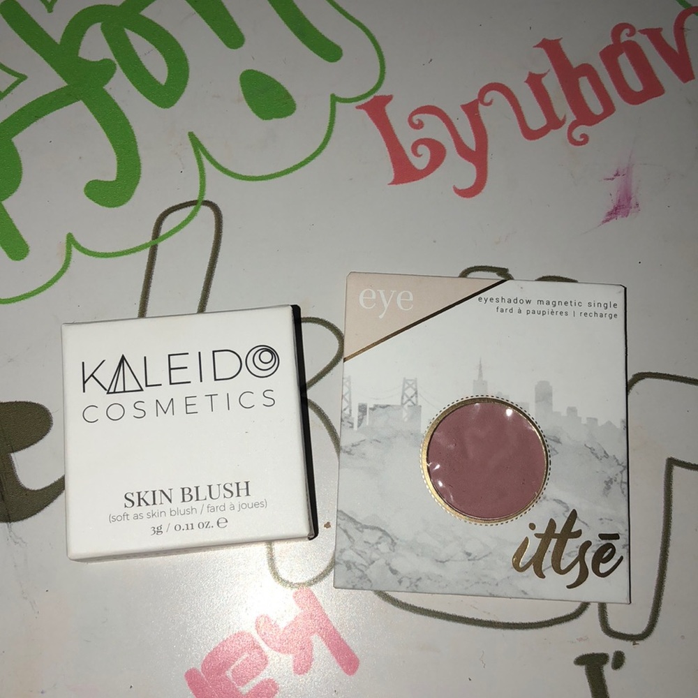 Blush and eyeshadow